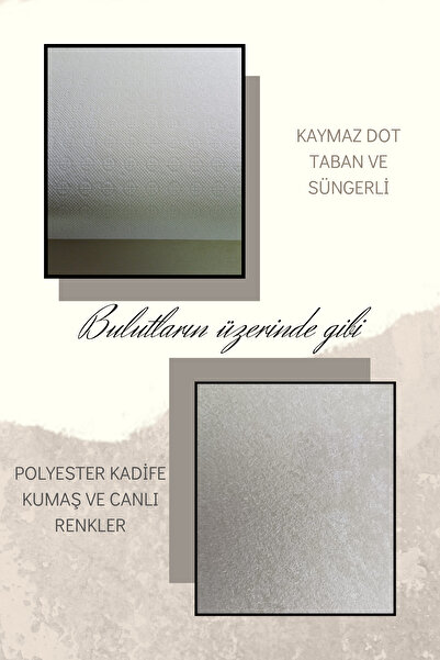 SÜNGERSAN Modern Pastel Renk Tonlarında Kaymaz Yıkanabilir Halı Kaymaz Salon Halısı