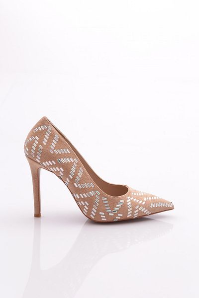 DGN Pantofi cu toc brodat V Stone de damă Nude Stone 210333210