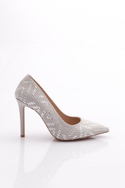 DGN Pantofi cu toc brodat V Stone de damă Stone Silver Stone 210333210
