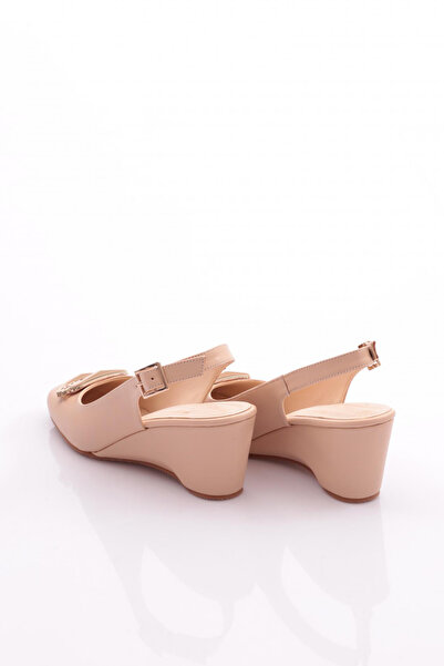 DGN Beige Women's Heeled Shoes - Back Tie 354223539