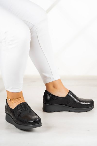 Erkan Saçmacı Jennifer Black Snake Pantofi casual din piele naturală
