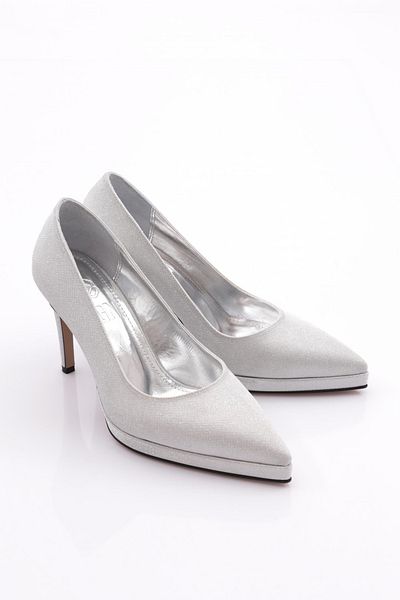 DGN Rochie de seară pentru femei cu sclipici argintiu Pantofi cu toc - 21835910