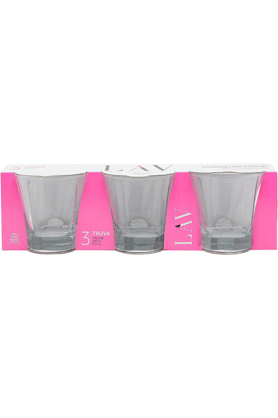 LAV Truva Glass Cup Set - 3 Pieces, 280 ml, Clear