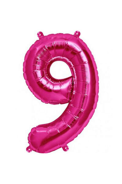 ZERO LAND - 16 Inch 9 Number Foil Balloon Pink 40 cm Alsat