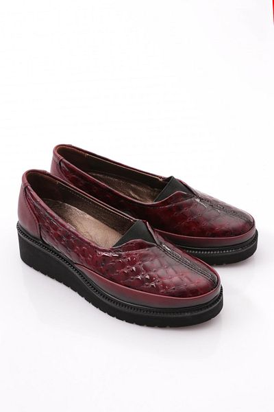 DGN Pantofi Confort dama Burgundy Capitone din piele naturala 412687103