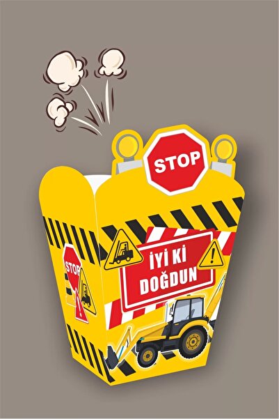 neşeli günlerim Cutie de 8 bucăți de popcorn pentru ziua de naștere - cu mași...