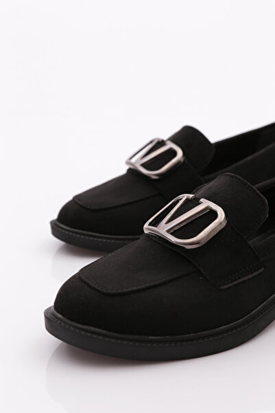 DGN Kadın Loafer Ayakkabı Siyah Süet 30152674