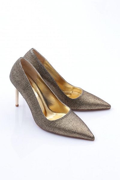 DGN Pantofi cu toc pentru femei cu vârf ascuțit Gold Toro 210635910