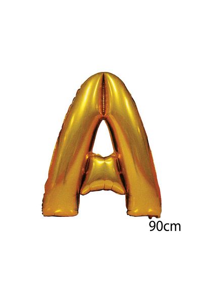ZERO LAND - 40 Inch Letter a Foil Balloon Gold 100 cm Zngzr