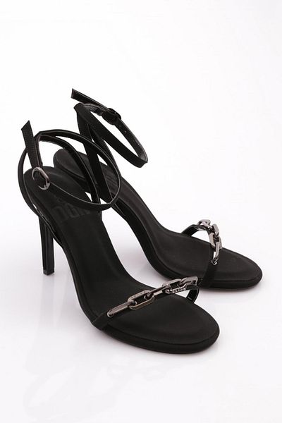 DGN Black Satin Women's Evening Dress Shoes - 414221085