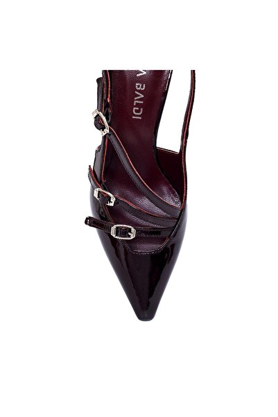 Sofia Baldi Claret Red Patent Leather Ghens Stiletto and Evening Dress Women's Shoes