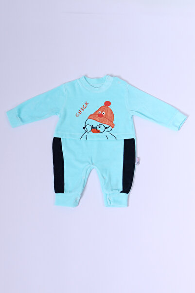 HÇM BEBEK KADİFE TULUM UZUN KOLLU ÇITÇITLI BASKILI D5