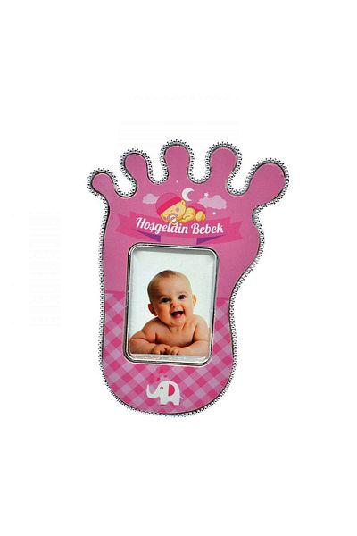 ZERO LAND - 25 Pieces Plastic Big Foot Mini Photo Frame Pink Lzwdr