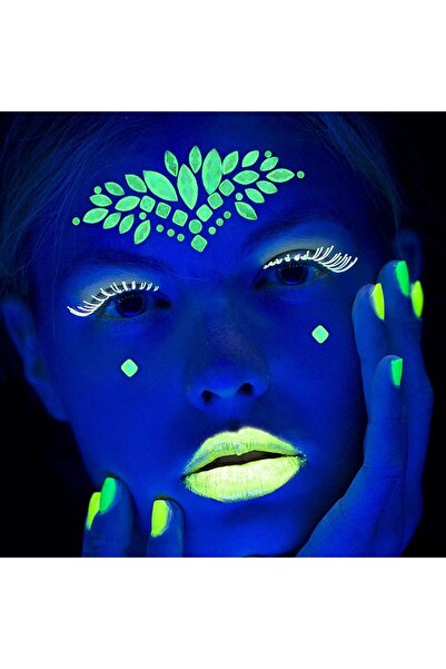 BearPear Luna Karanlıkta Parlayan Yapışkanlı Yüz Makyaj Taşı Festival Face Gems