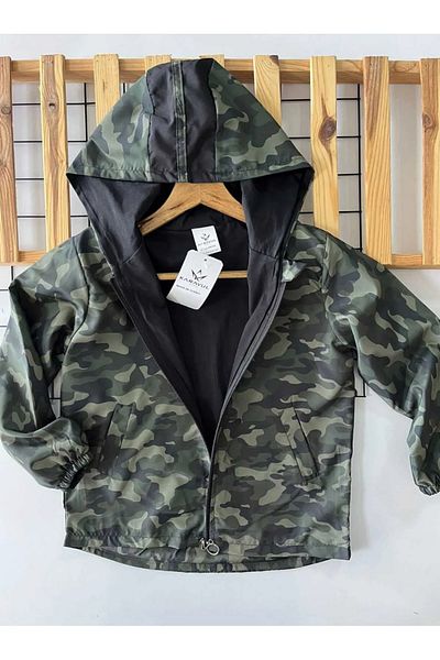 BERFONZO KIDS Boy's Camouflage Trench Coat Raincoat