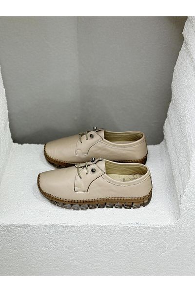 NUR KARACA 25k9099 Genuine - 100% Orthopedic Leather Casual Shoes, Women's Elastic Laces