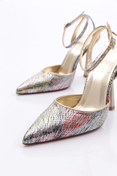 DGN Kadın Bilekten Bağlama Abiye Ayakkabı Sarı Yılan 719121085