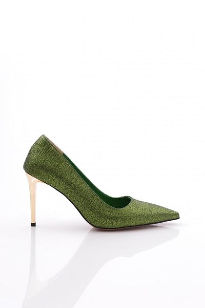 DGN Pantofi de damă cu toc Toro cu vârf ascuțit verde - 210635910