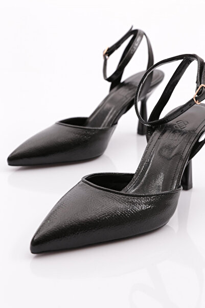 DGN Kadın Bilekten Bağlama Abiye Ayakkabı Siyah Toro 719321085