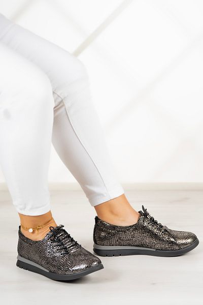 Erkan Saçmacı Pantofi casual din piele naturală Khloe Silver Snake