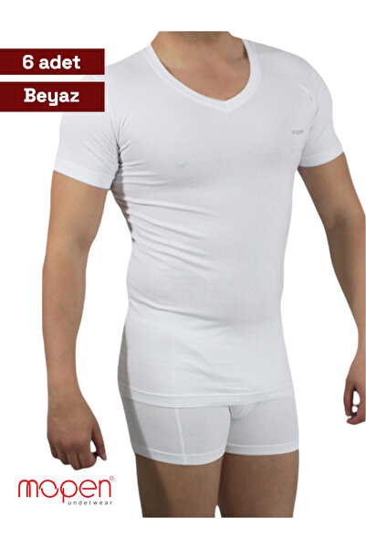 Erkek V Yaka Kısa Kollu Tişört/Fanila 6'lı Paket (1020)