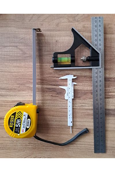 Depolife 5 Meter Spirit Level Angled Combination - Carpenter, Engineer, Architect Hand Tool Set