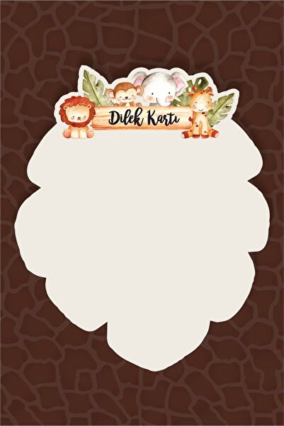 neşeli günlerim Κάρτα ευχών Safari Animal Pastel - Σετ 20