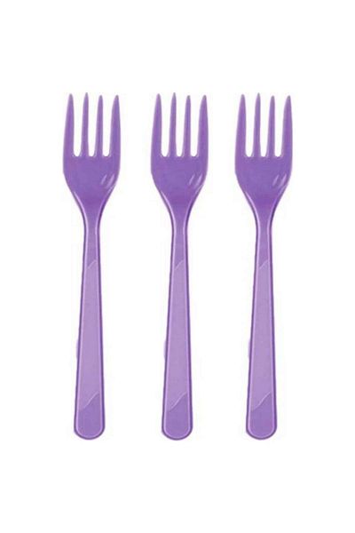 ZERO LAND - 25 Pcs Plastic Fork Purple Zrnet