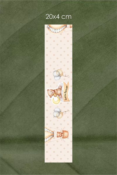 neşeli günlerim Teddy Bear Themed Napkin Wraps 16 Pack