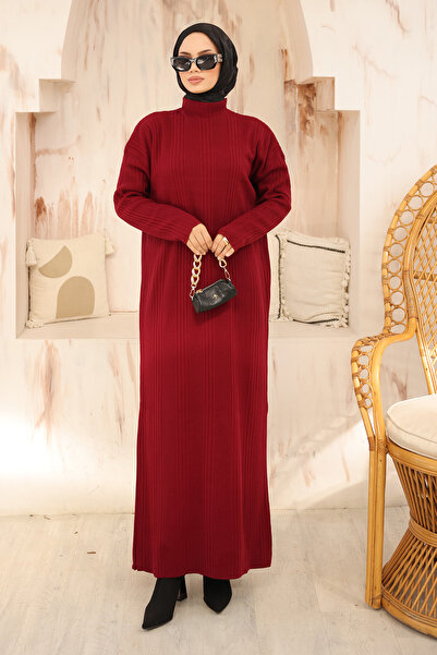 Kirazgym Φόρεμα Hijab με λεπτομέρεια μακρύ πλεκτό