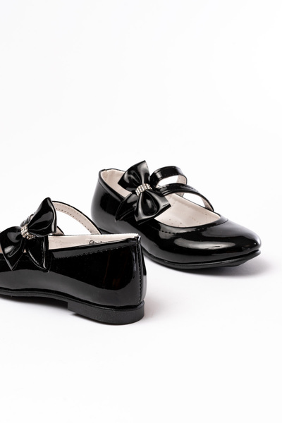 p papuccum ortopedi çocuk ayakkabıları Girl's Black Velcro Non-Slip Sole Orthopedic Ballerinas