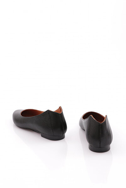 DGN Women's Black Khaki Leather Ballerinas 412371010