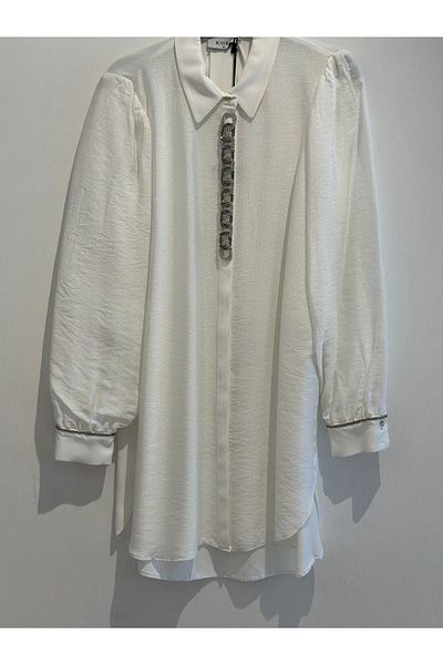 Kayra Stone Embroidered Jacquard Tunic
