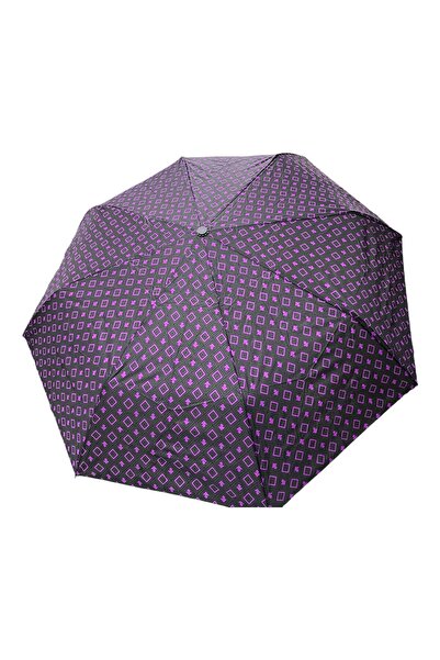 Marlux Tam Otomatik Mor Kare Desenli Şemsiye 7110D 709805