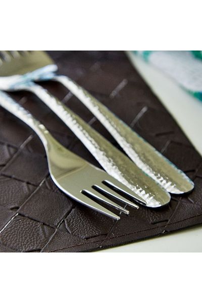 Home Box Hammered Stainless Steel Table Fork - Set of 3