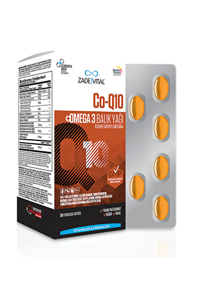 Zade Vital KOENZİM Q10 & OMEGA 3 BALIK YAĞI (30 kapsül)