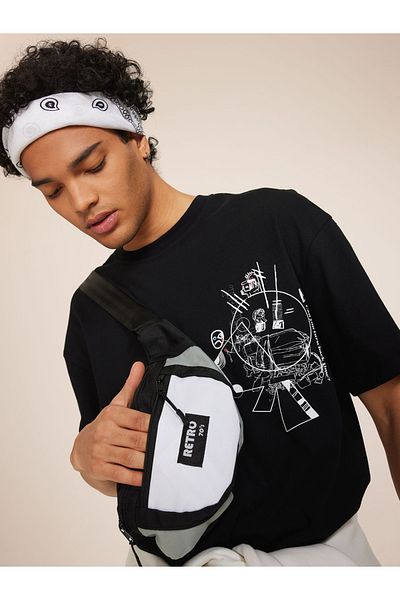 DeFacto Color Block Patch Detail Crossbody Bag