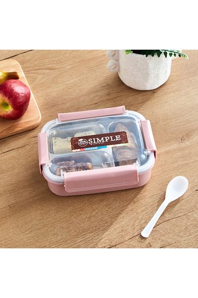 Home Box Ron Neo Oak Stainless Steel Lunch Box - 21x16x7 cm