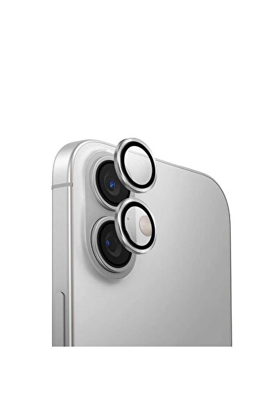 ADDISON IP-LENS16PLUS iPhone 16/16 Plus Temperli Kamera Lens Koruyucu - Gümüş