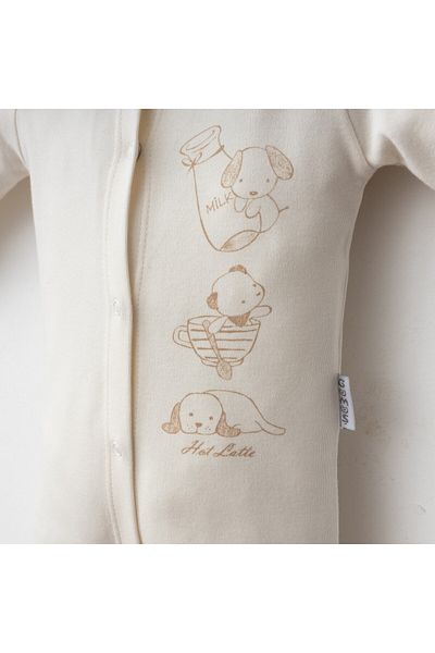 Gümüş Baby Kids Baby Jumpsuit Set 100% Cotton Dog Themed Hat and Printed 2-Piece Jumpsuit Set with Gloves