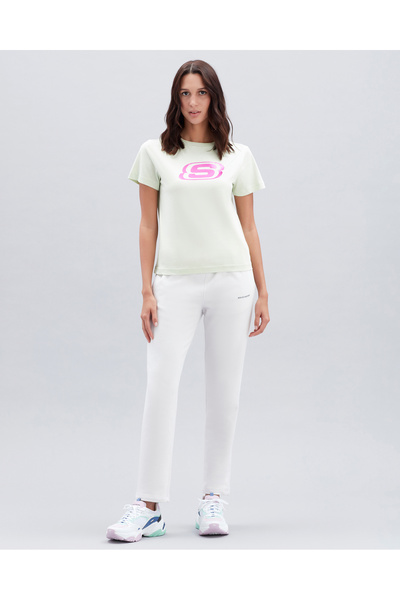 SKECHERS W Graphic Tee Big Logo T-shirt Women Khaki Tshirt S221508-300