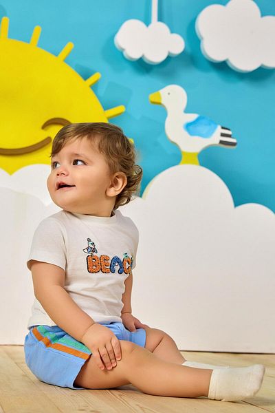 Miny Center Baby Boy Shorts Blue