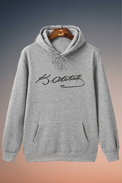 WOODROFFE Φούτερ με κουκούλα με στάμπα Ataturk Unisex Oversize - Τσέπη καγκουρό, 29 Οκτωβρίου