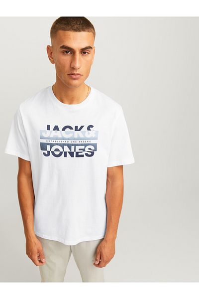 Jack & Jones Logo Print Crew Neck T-Shirt