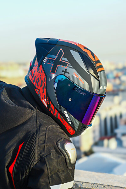 LS2 Rapıd 2 Race Xtreet Mat Siyah-kırmızı Kask Spoıler