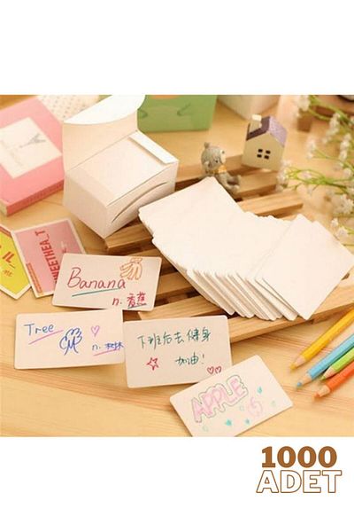 DERELİ MATBAA Practical Note Cards 1000 Pieces Oval Cut