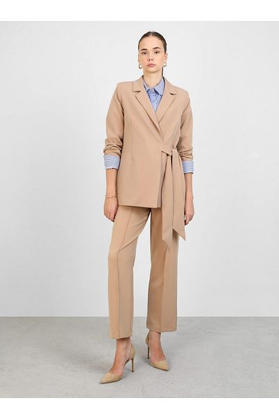 Refka Stone Colored Refka Jacket - with Tie Detail