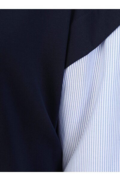 Benin Kolları Gömlek Detaylı Tunik - Lacivert - Benin