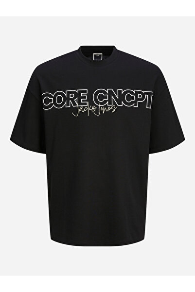 Jack & Jones Printed Crew Neck T-Shirt with Dropped Shoulder