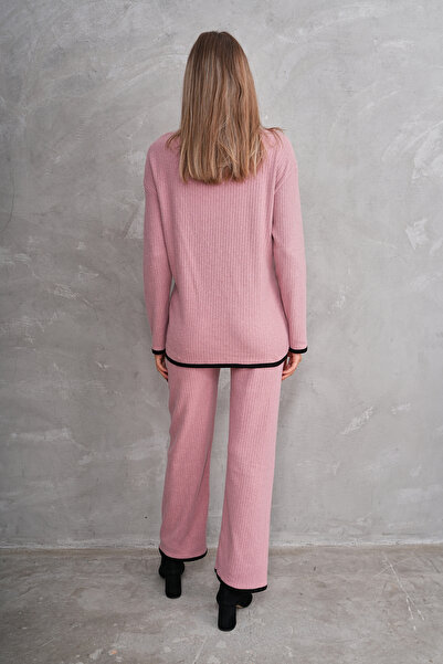 Miss Dünya Lissa V-Neck Fitted Soft Fabric Maternity and Maternity Top and Bottom Set